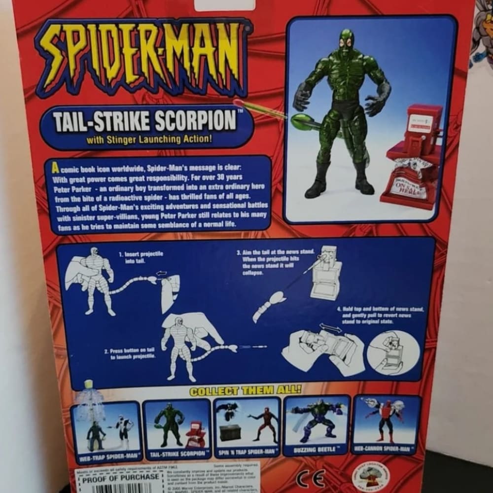 2004 Toy Biz Spider-Man Tail Strike Scorpion Action Figure New Sealed Package